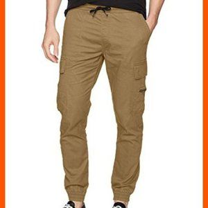 Drawstring Jogger Pants, Dark Beige Chinos XL